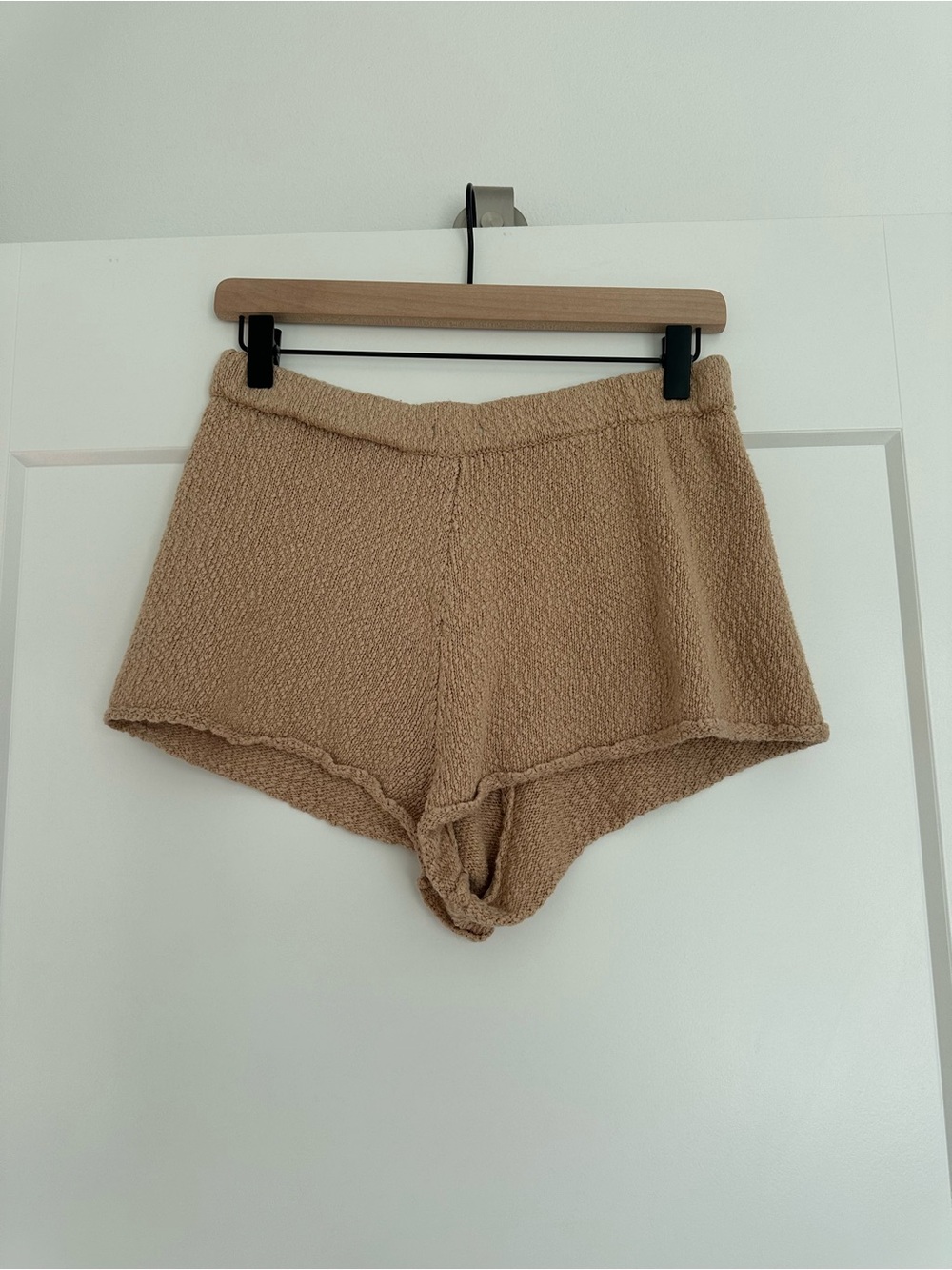 aerie Cozy Knit Lounge Shorts in Camel